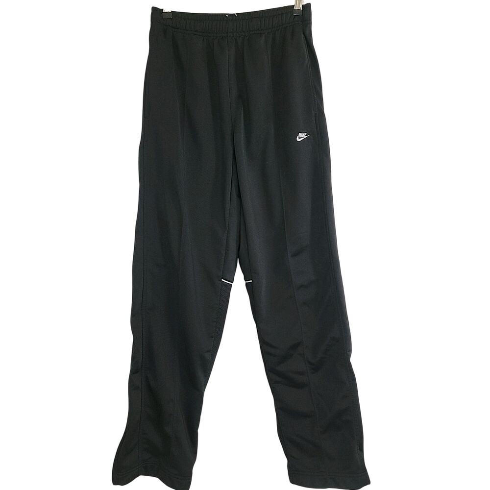 Vintage Nike 118611 Men's Track Pants M Black Zip Ankle Swoosh Soccer Joggers